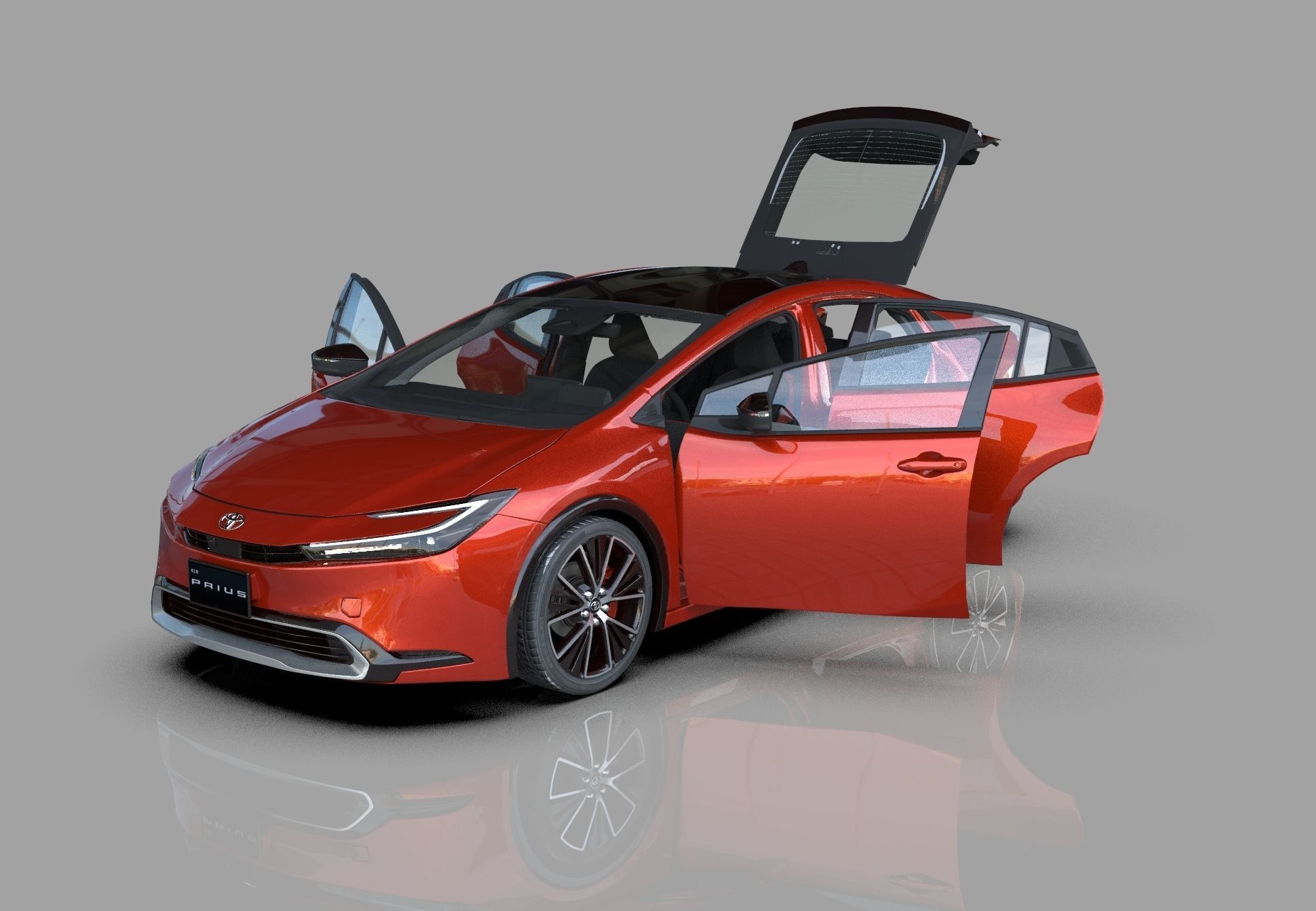 Toyota Prius 2023 HQ interior 3D model_11
