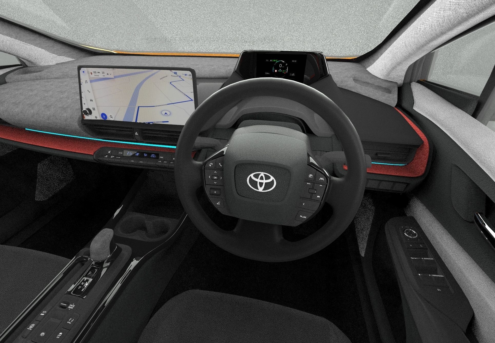 Toyota Prius 2023 HQ interior 3D model_32
