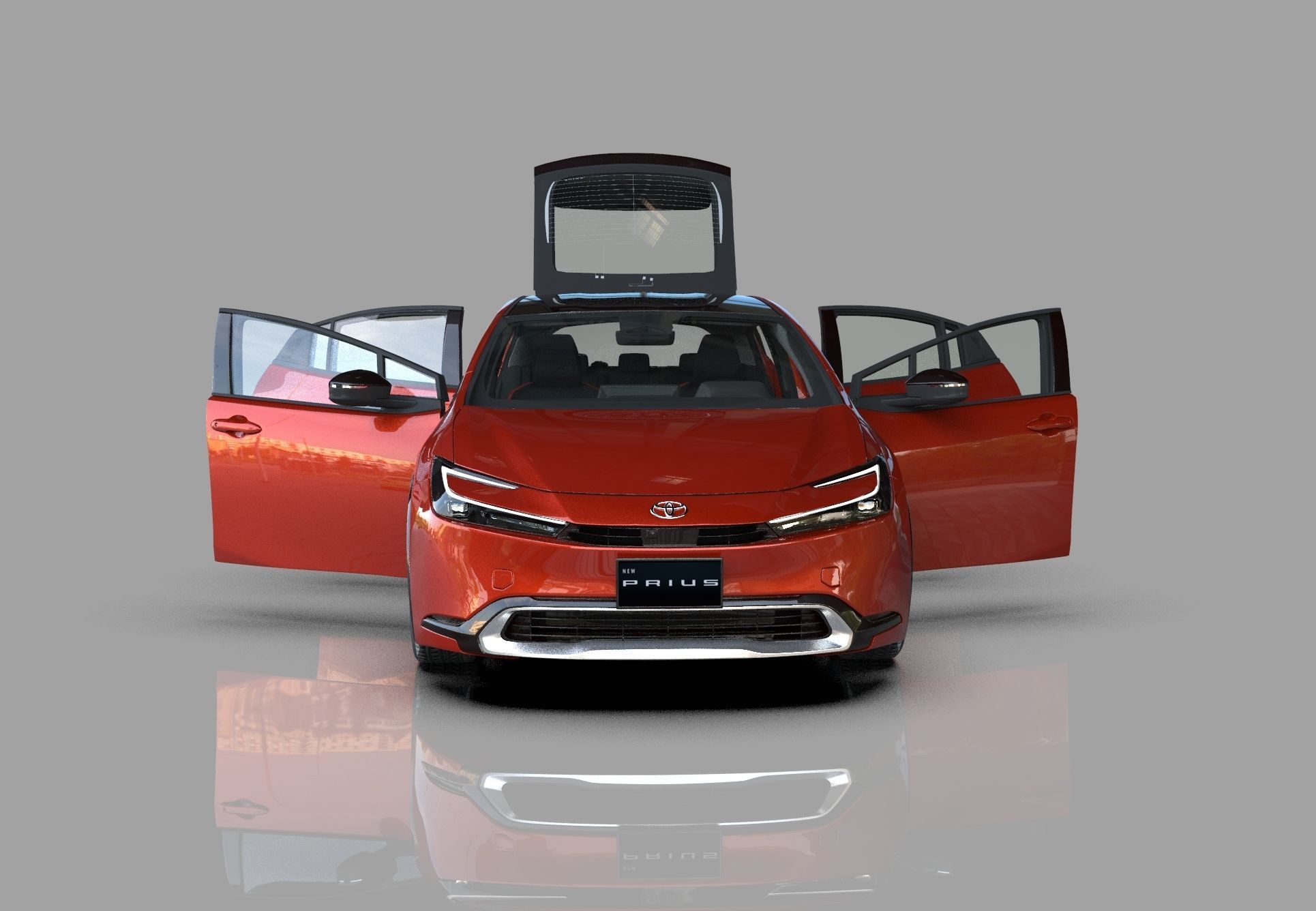 Toyota Prius 2023 HQ interior 3D model_10