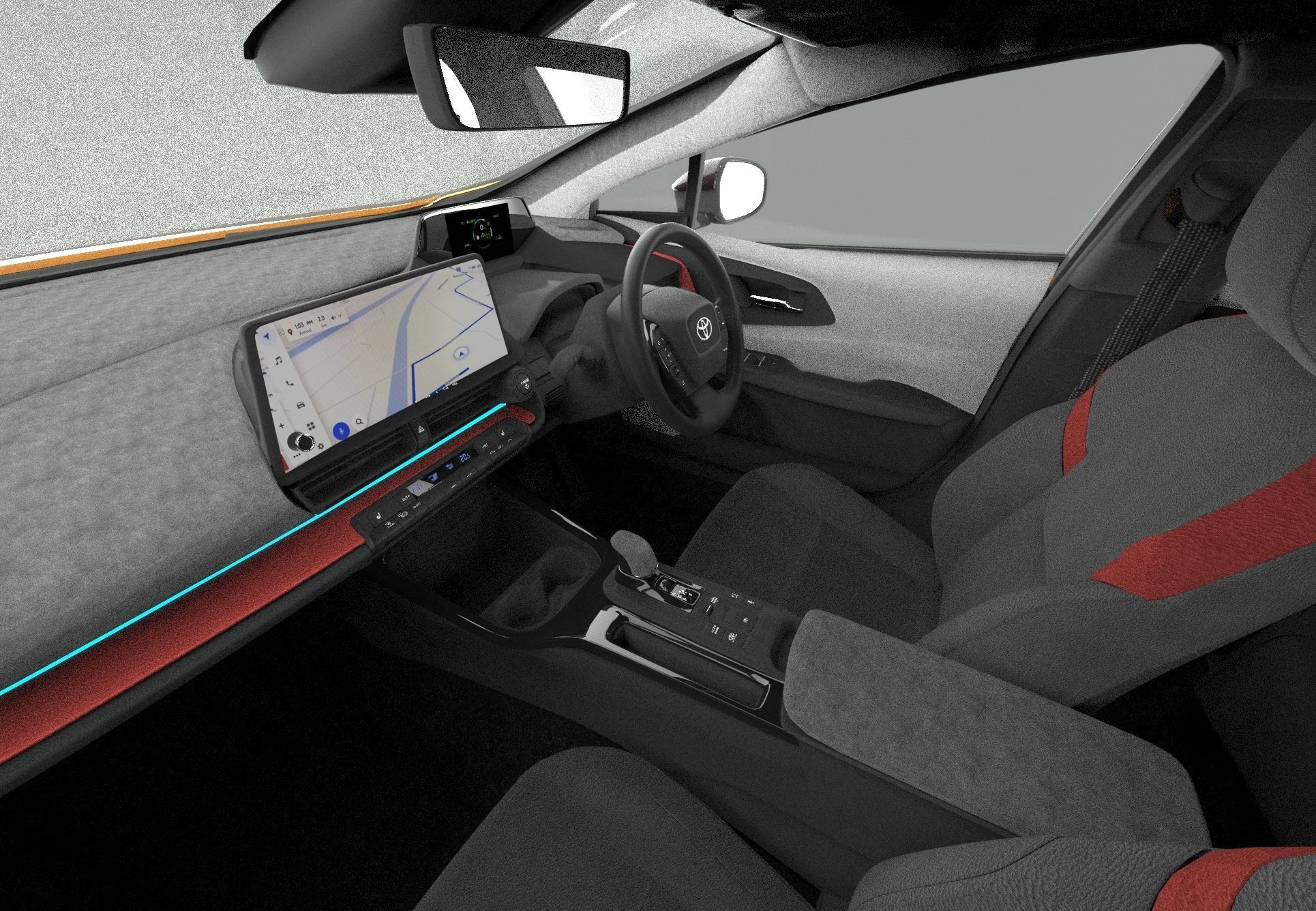 Toyota Prius 2023 HQ interior 3D model_33