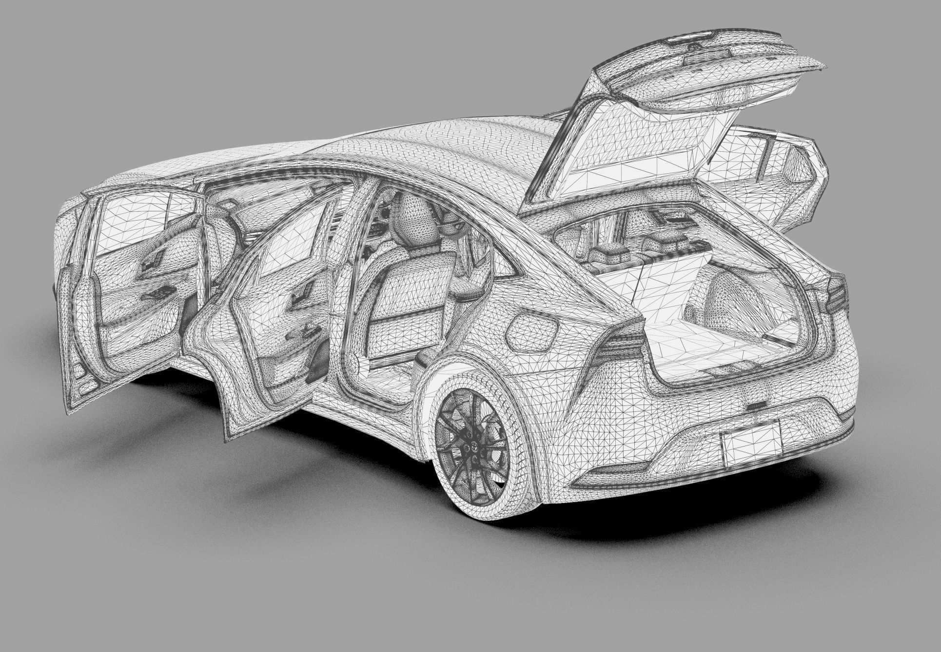 Toyota Prius 2023 HQ interior 3D model_61