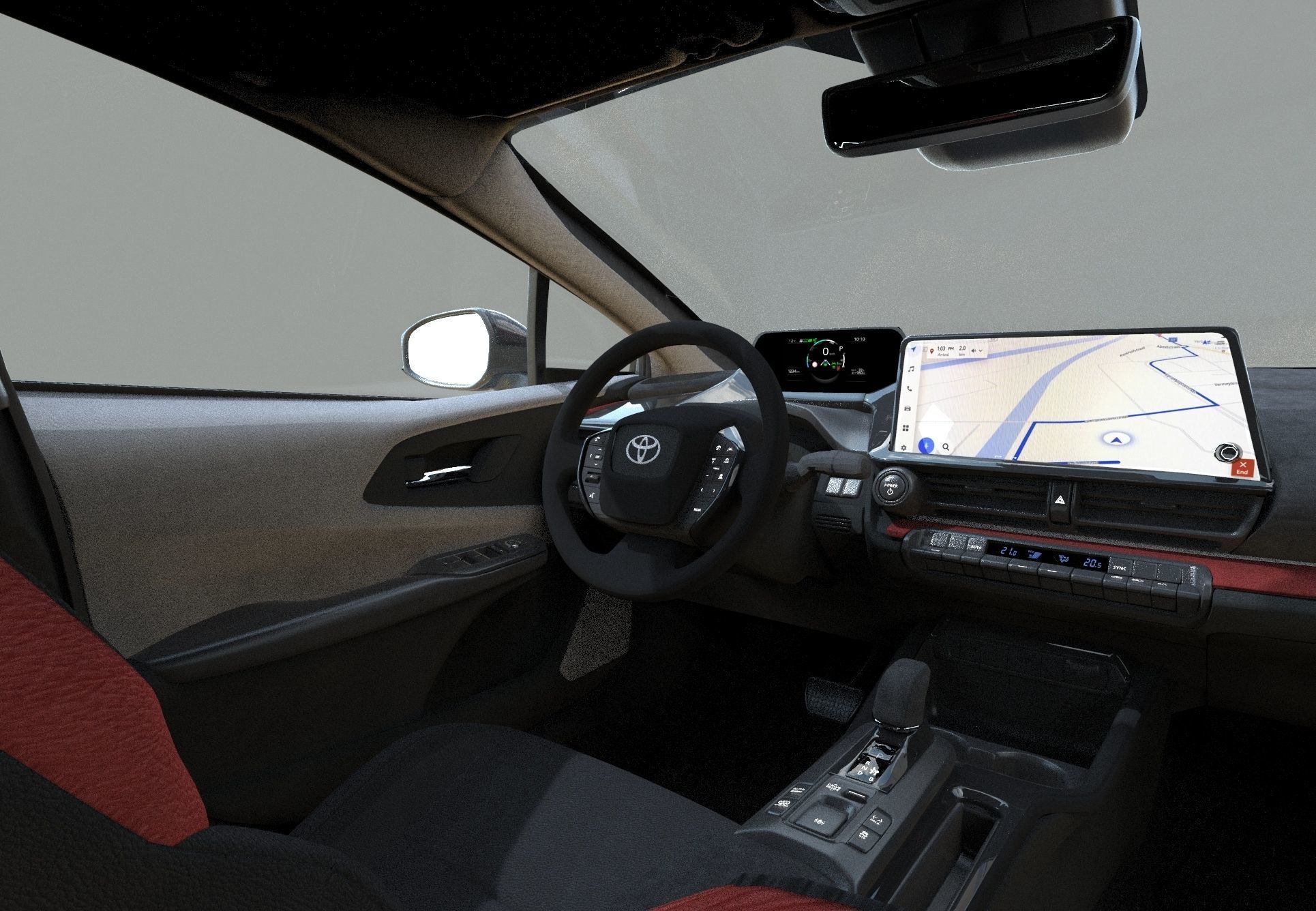 Toyota Prius 2023 HQ interior 3D model_37