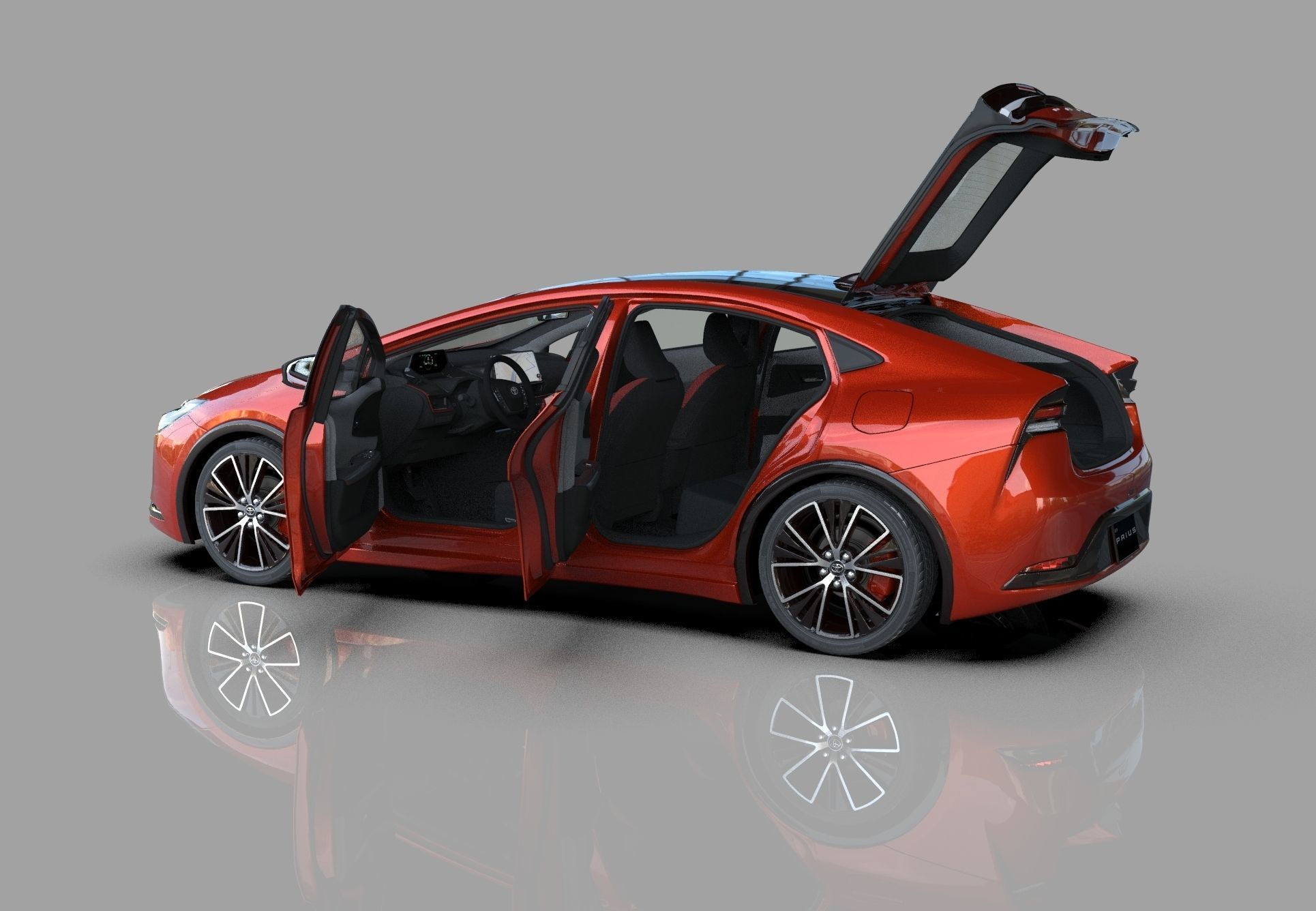 Toyota Prius 2023 HQ interior 3D model_12