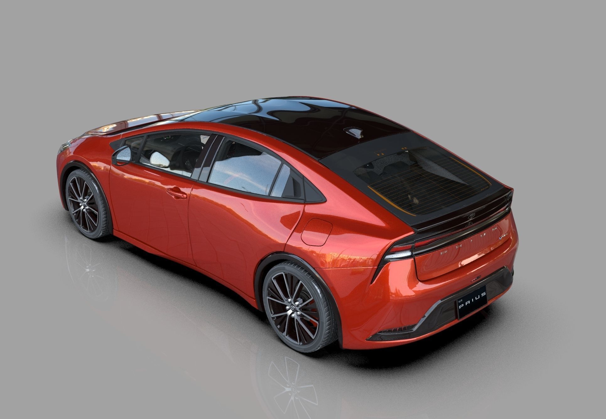 Toyota Prius 2023 HQ interior 3D model_4