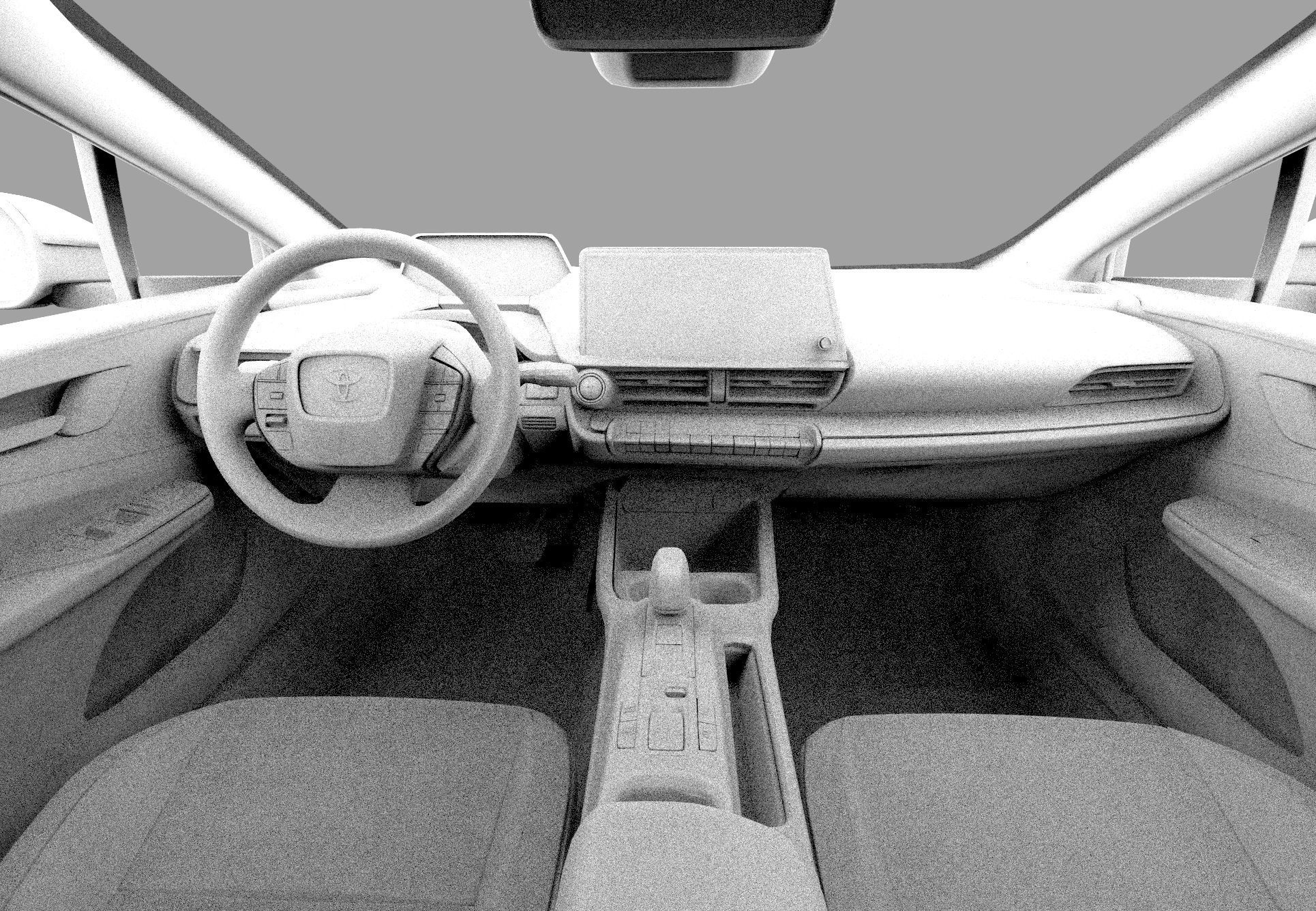 Toyota Prius 2023 HQ interior 3D model_49