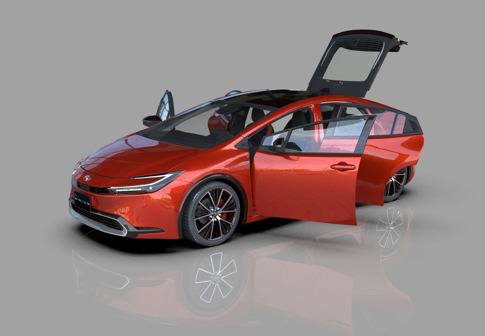 Toyota Prius 2023 HQ interior 3D model_14
