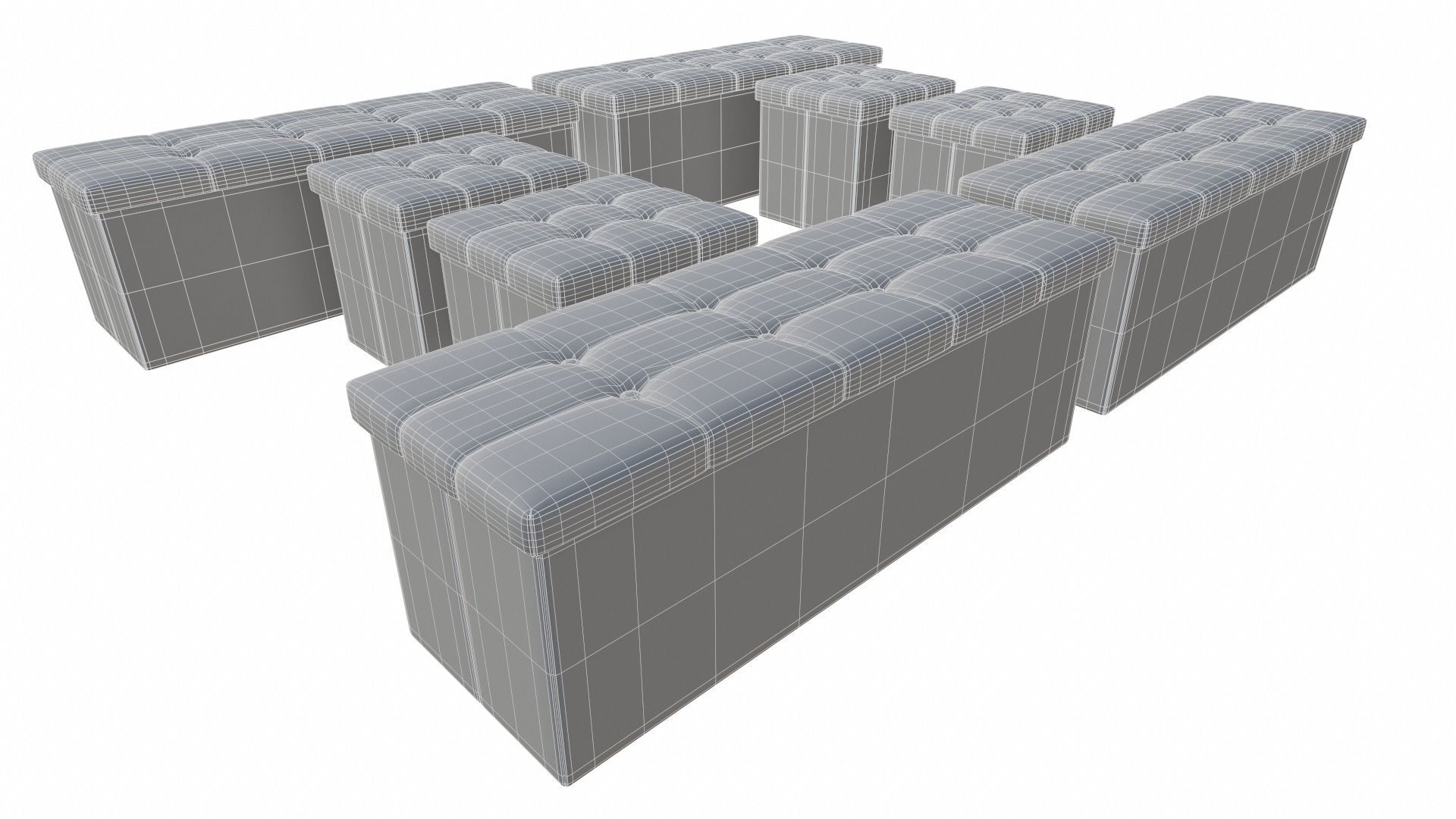 WOLTU stool with storage space bench Low-poly 3D model_10