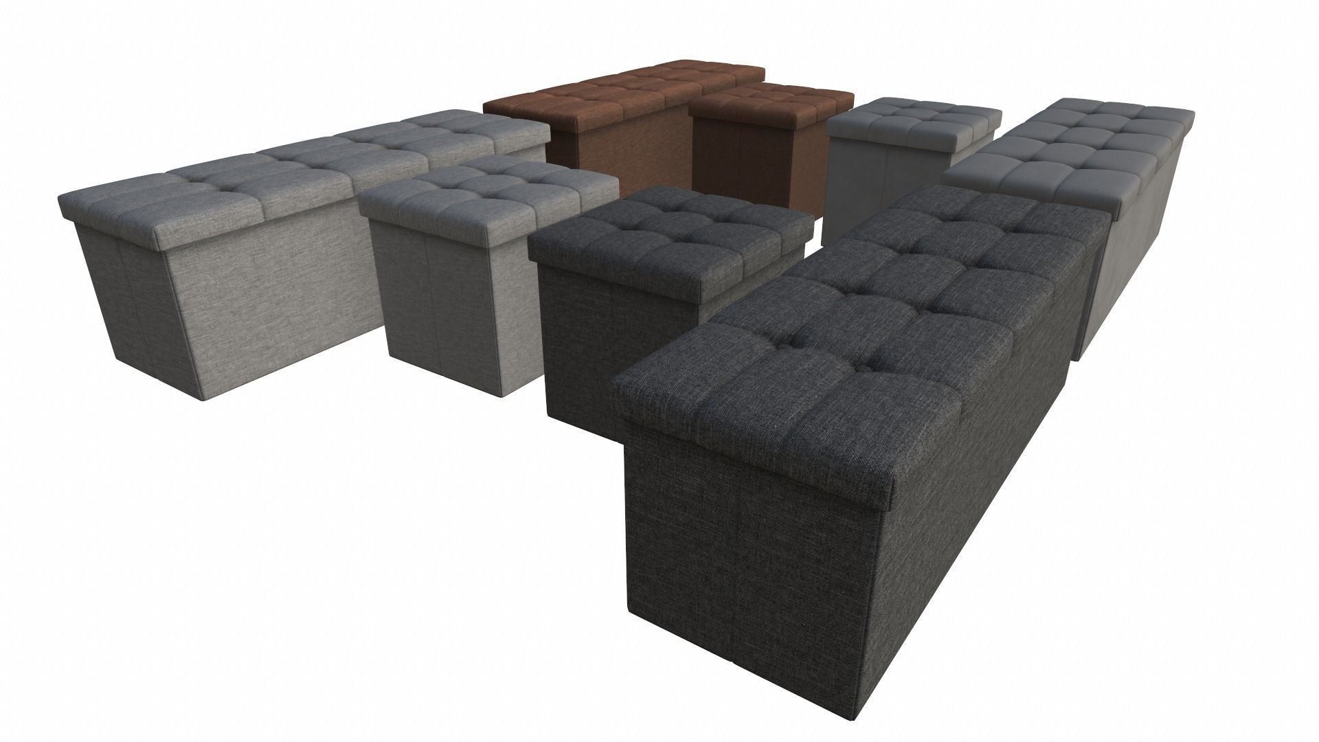 WOLTU stool with storage space bench Low-poly 3D model_3