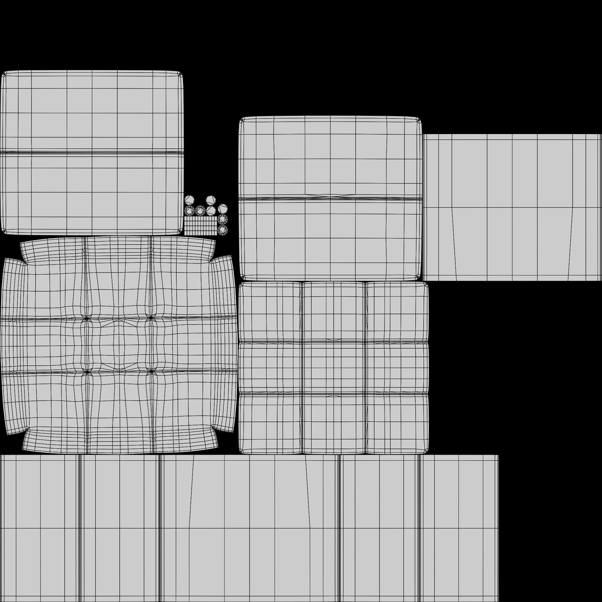 WOLTU stool with storage space bench Low-poly 3D model_16