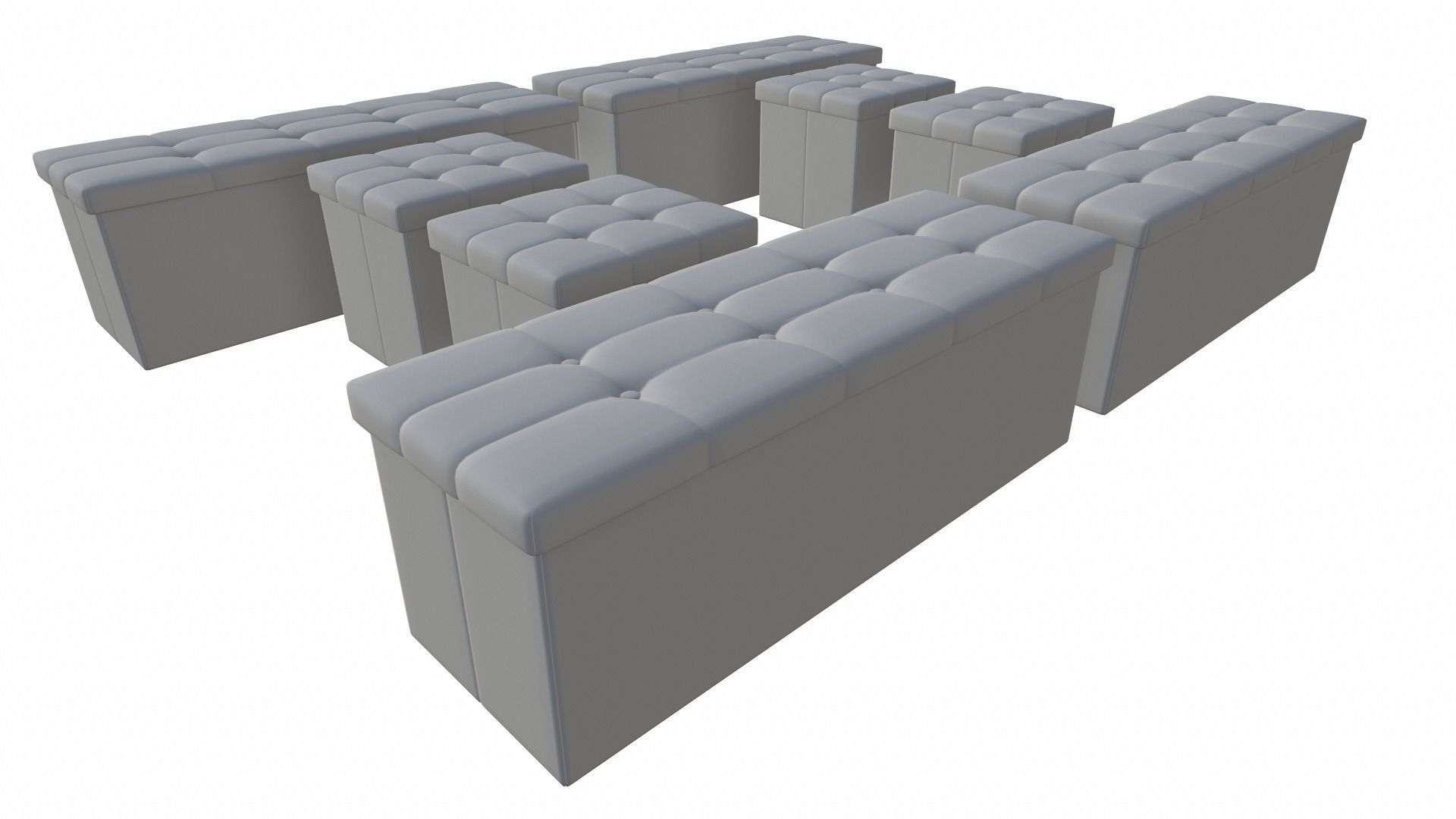 WOLTU stool with storage space bench Low-poly 3D model_8