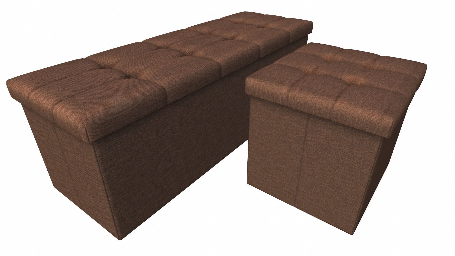 WOLTU stool with storage space bench Low-poly 3D model_4