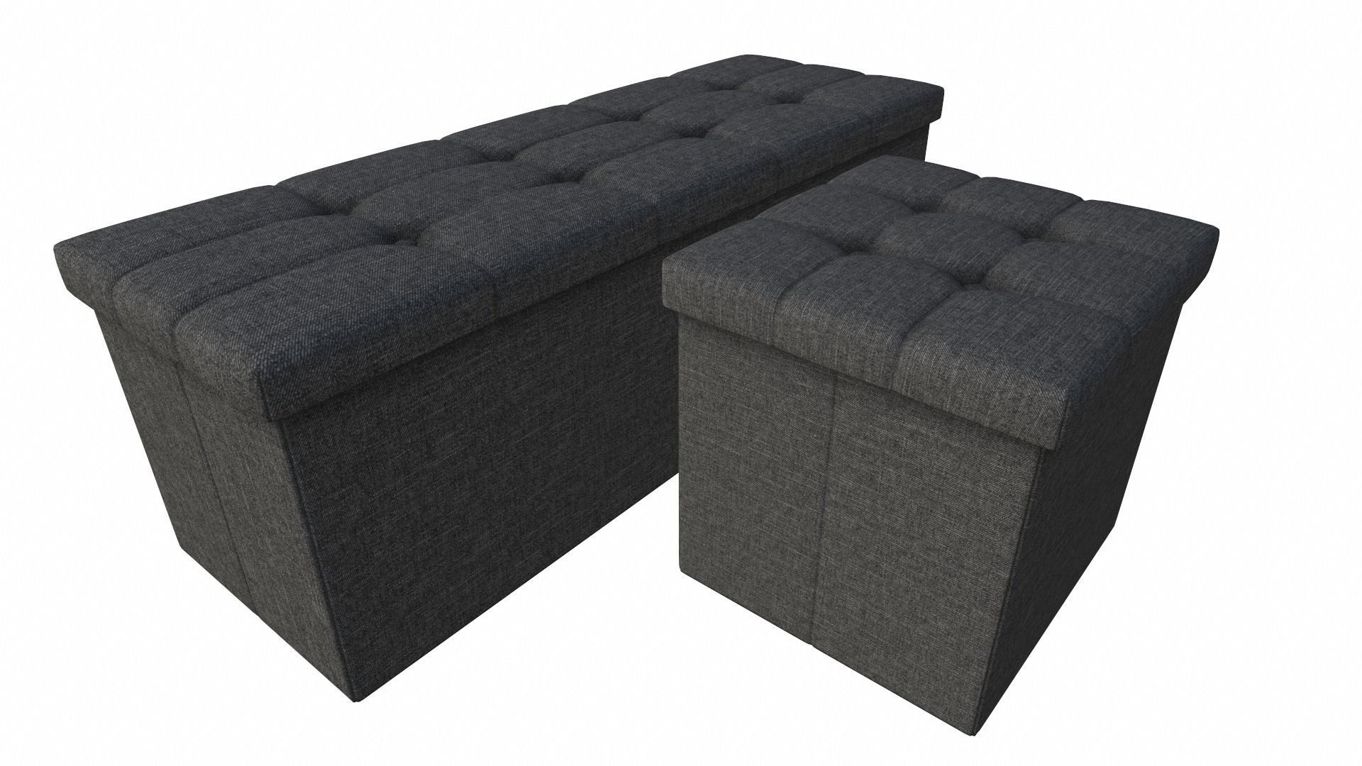 WOLTU stool with storage space bench Low-poly 3D model_6