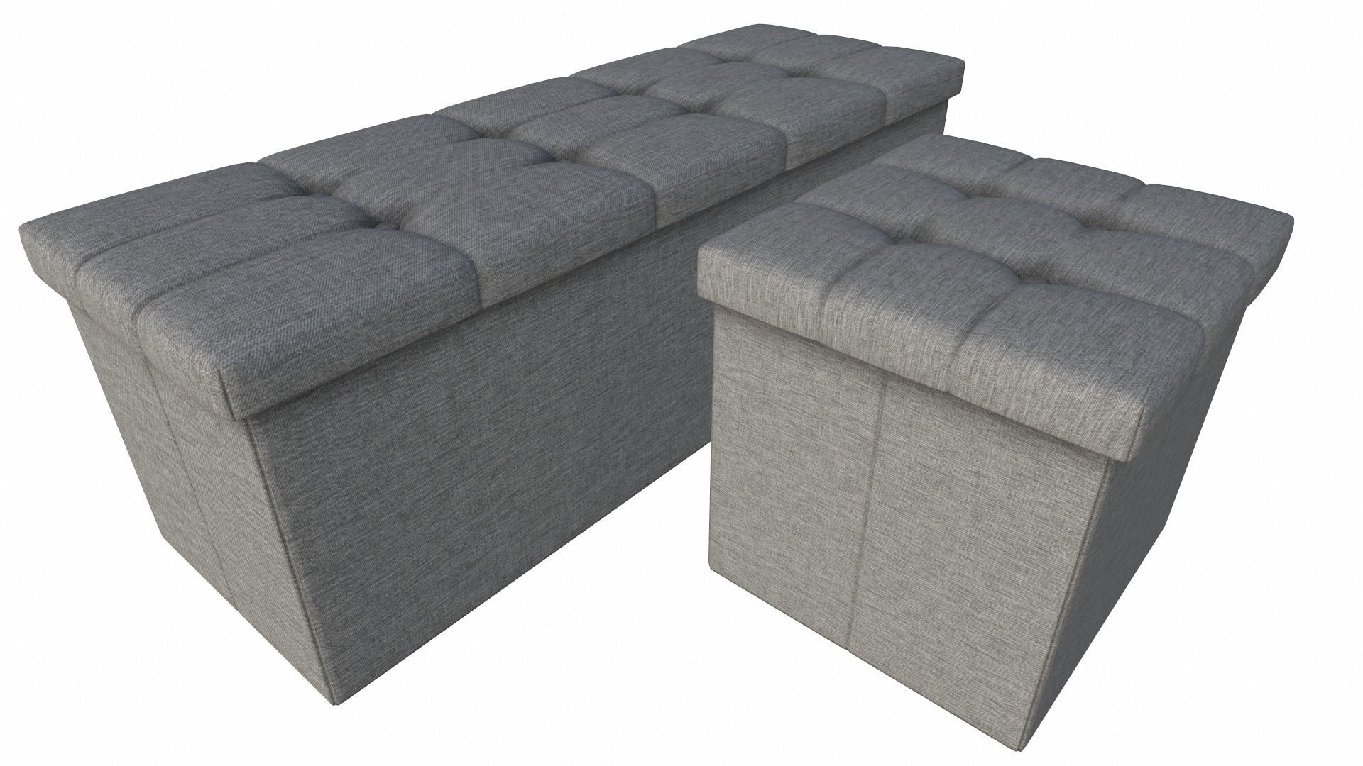 WOLTU stool with storage space bench Low-poly 3D model_7