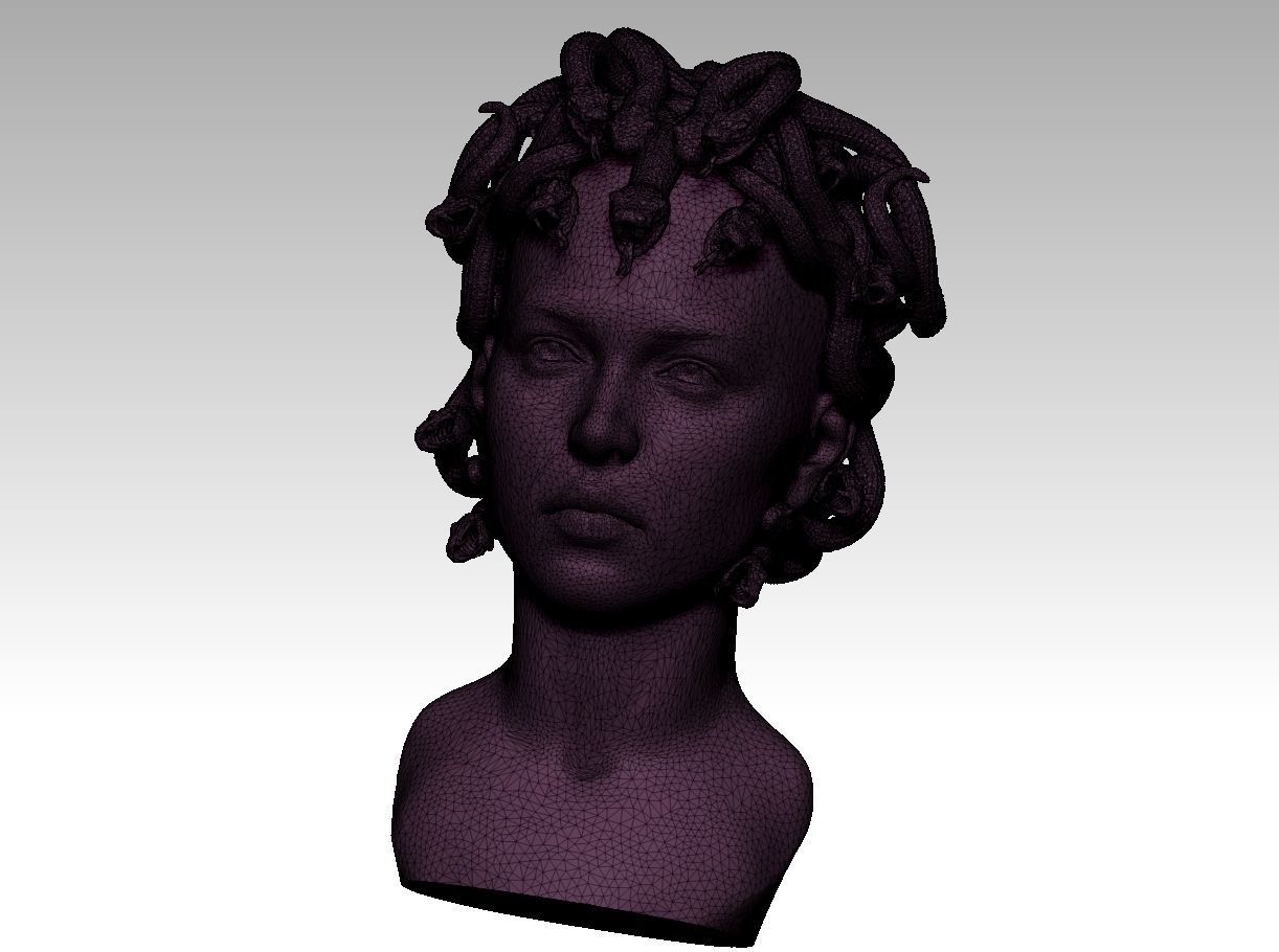 Gorgon medusa bust 3D print model_5