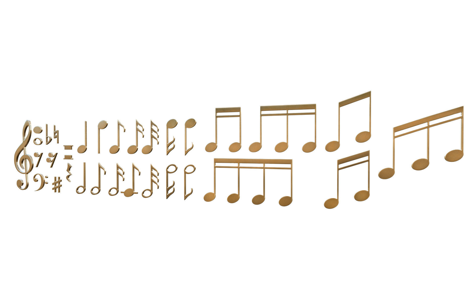 Musical notes  3D model_3