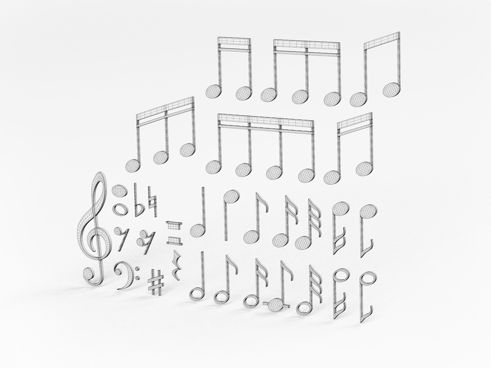 Musical notes  3D model_9