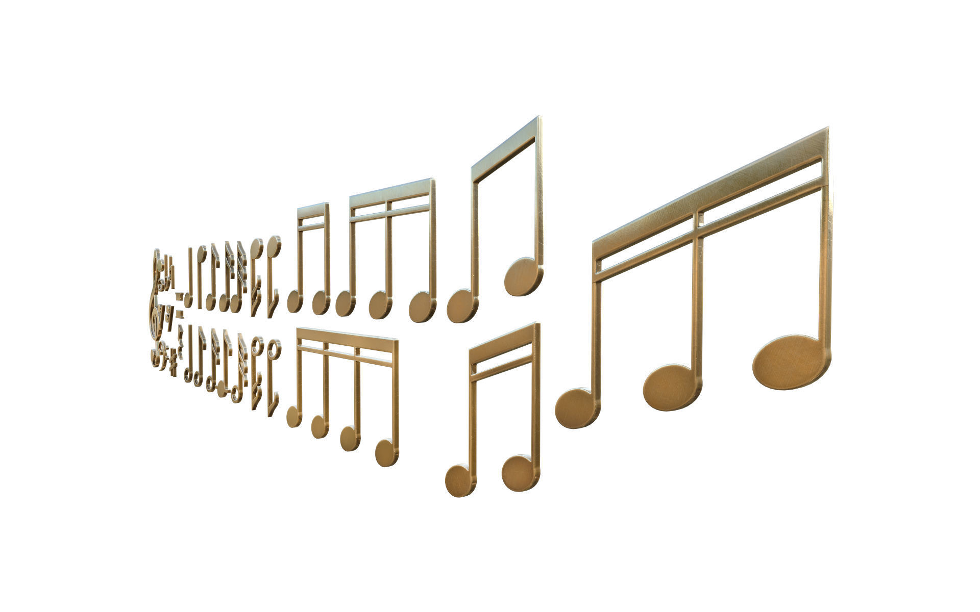 Musical notes  3D model_4