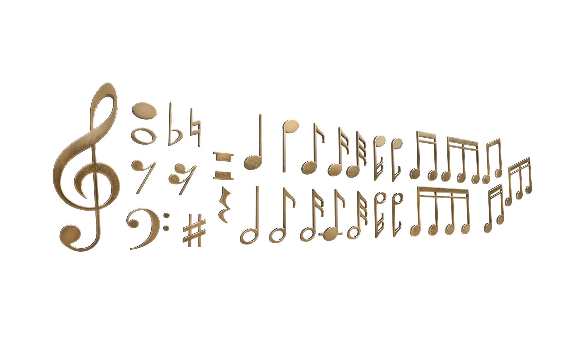 Musical notes  3D model_1