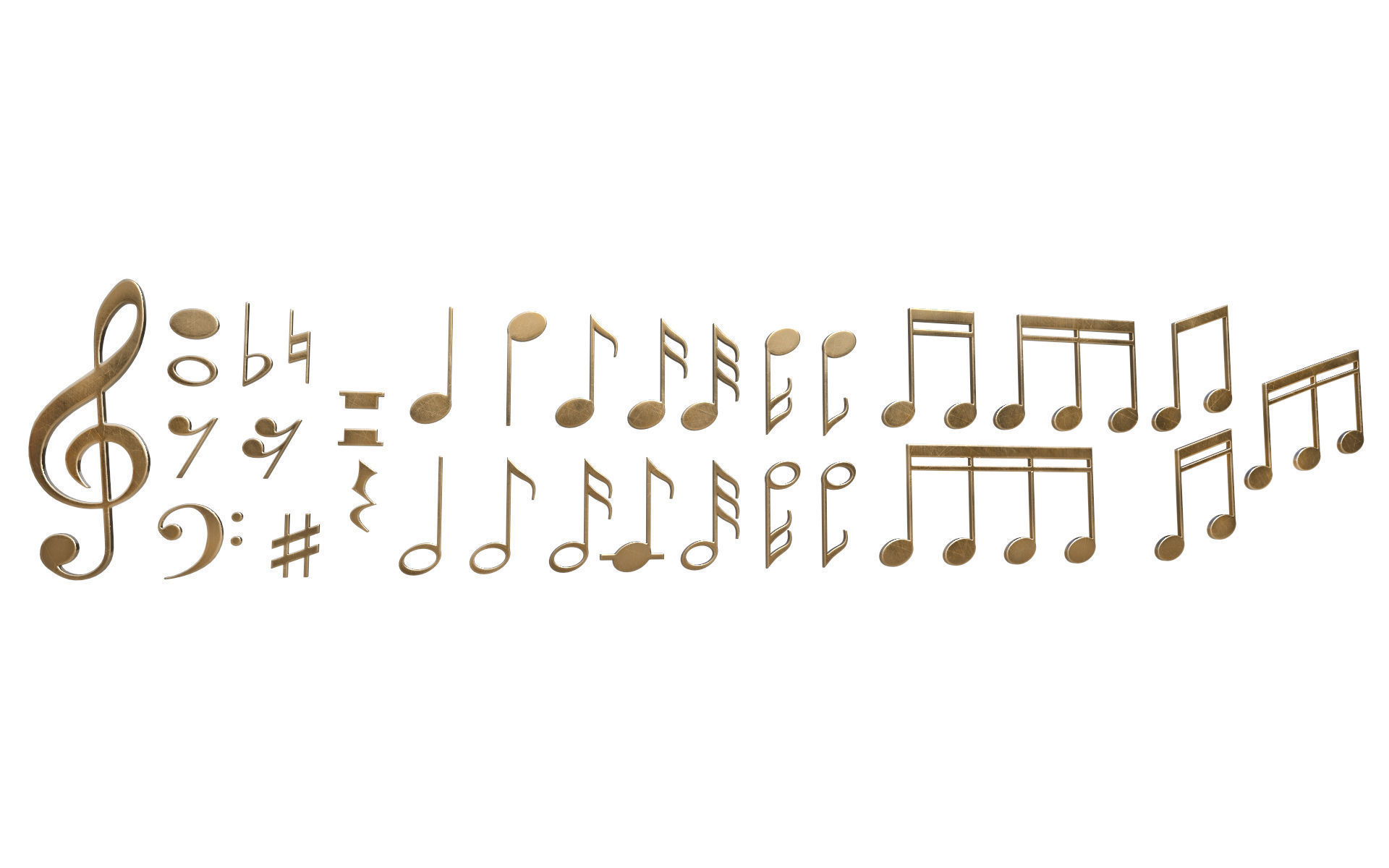 Musical notes  3D model_2