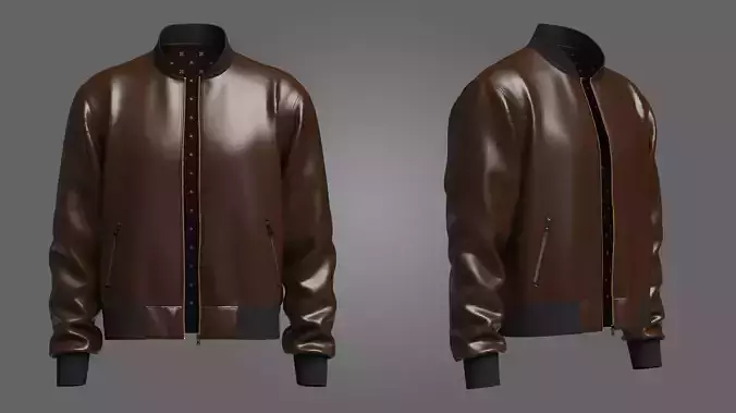 Bumber leather jacket 3d model