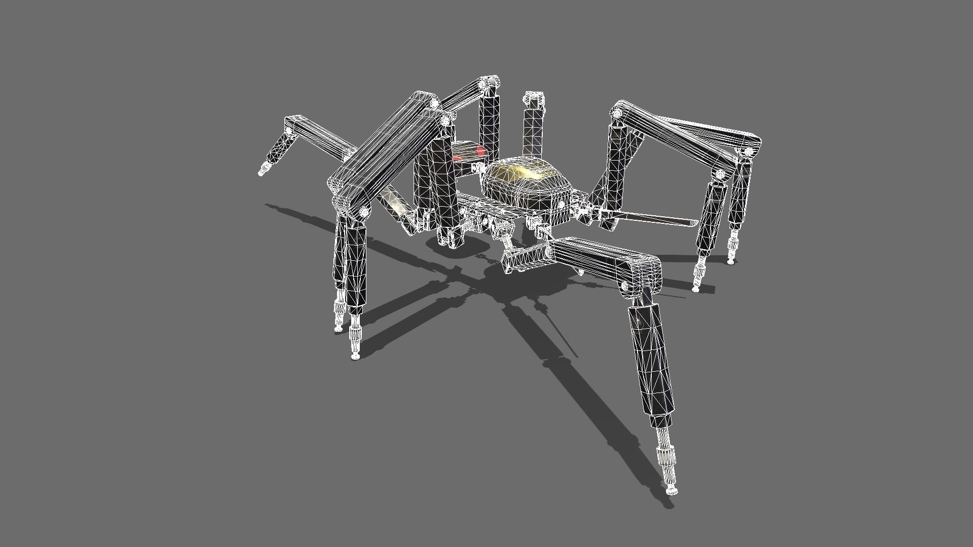 Spider bot v2 rigged and animated Low-poly 3D model_20