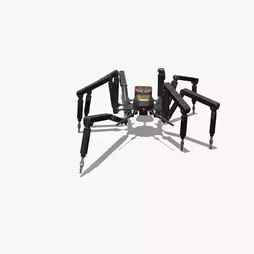 Spider bot v2 rigged and animated Low-poly 3D model