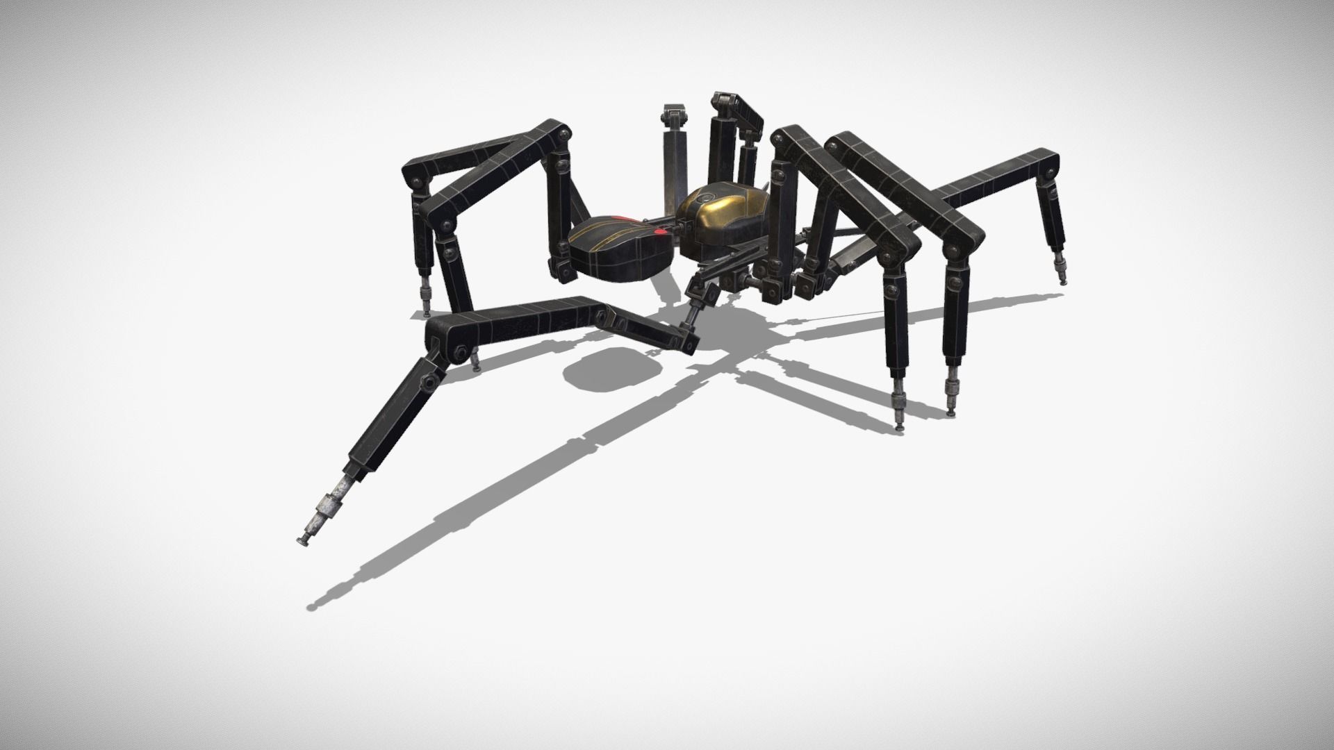 Spider bot v2 rigged and animated Low-poly 3D model_18