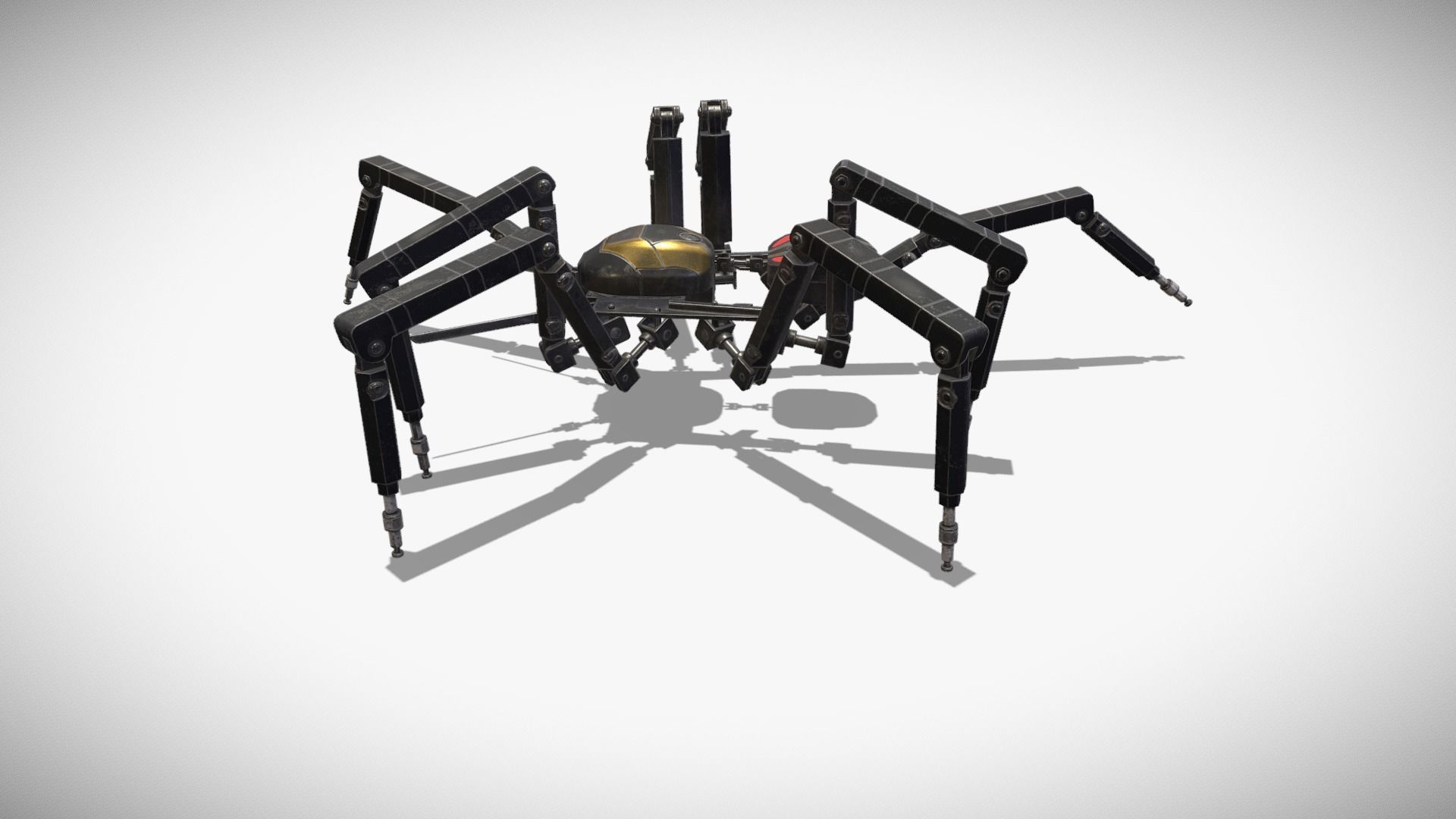 Spider bot v2 rigged and animated Low-poly 3D model_3