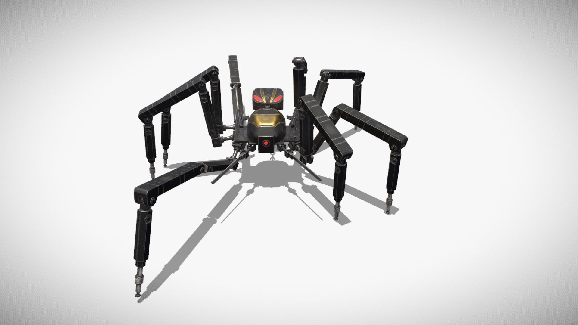 Spider bot v2 rigged and animated Low-poly 3D model_5