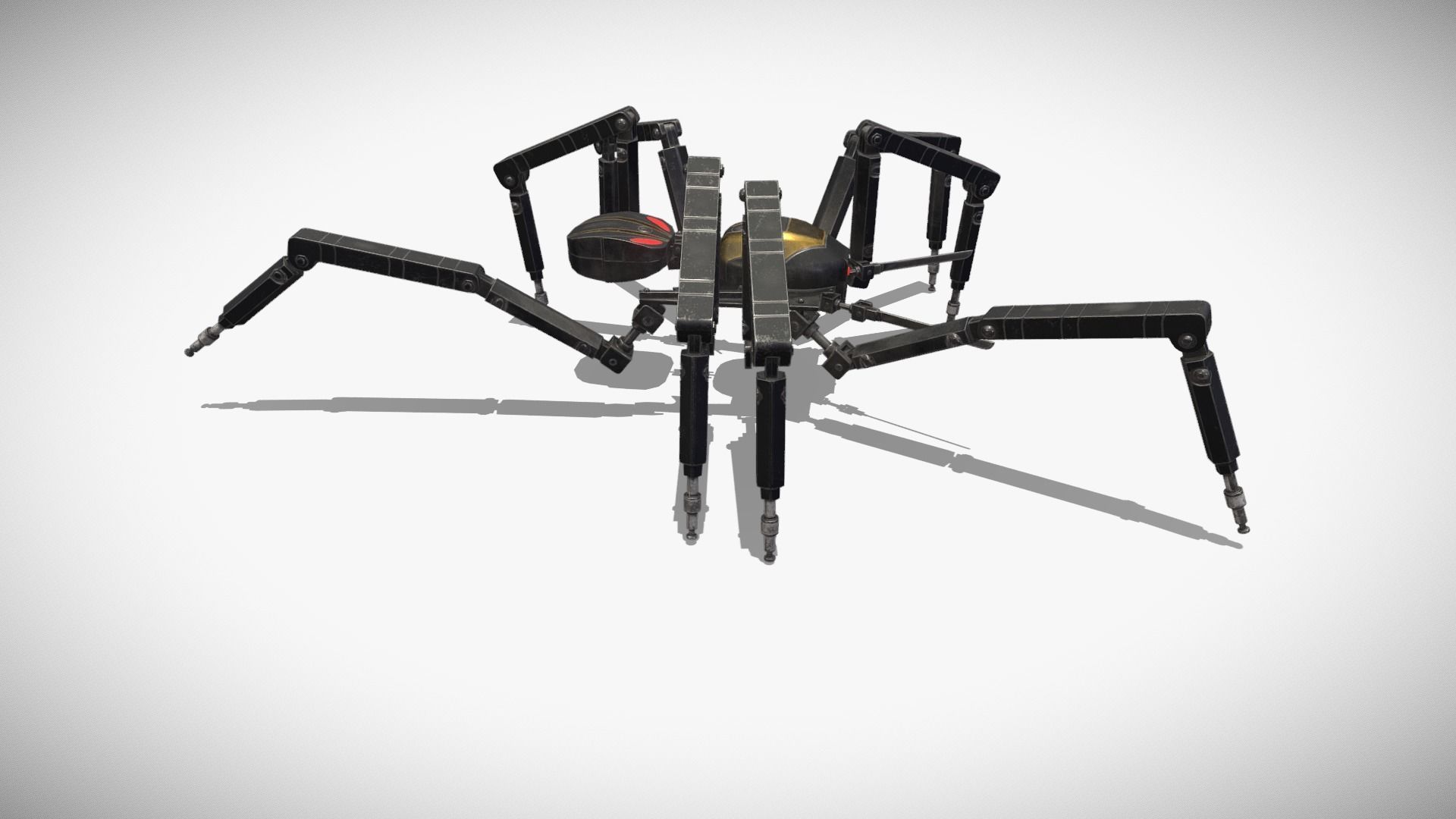 Spider bot v2 rigged and animated Low-poly 3D model_6