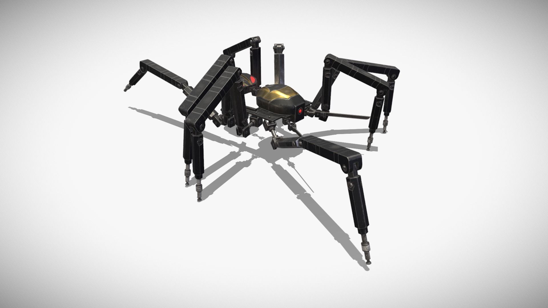 Spider bot v2 rigged and animated Low-poly 3D model_2