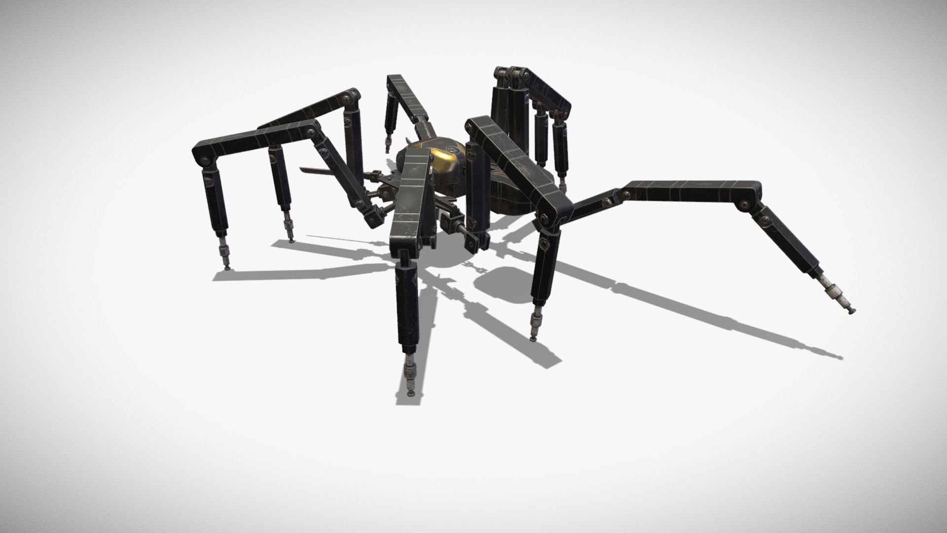 Spider bot v2 rigged and animated Low-poly 3D model_7