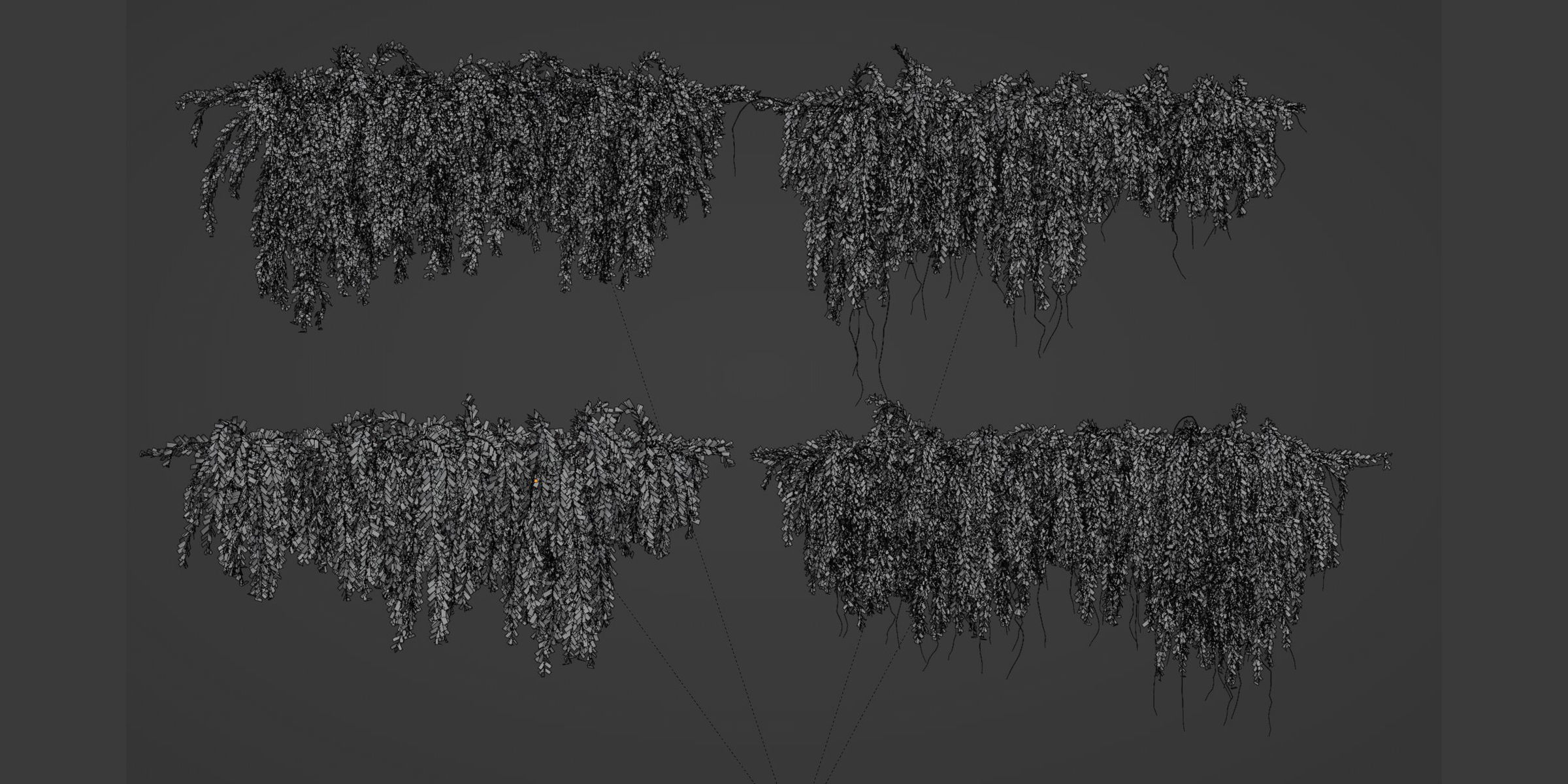 Hanging wall creeper plants collection vol 159-Blender 3D model | CGTrader