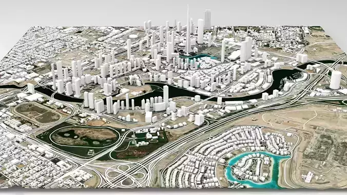 Cityscape Dubai fragment city Down town 