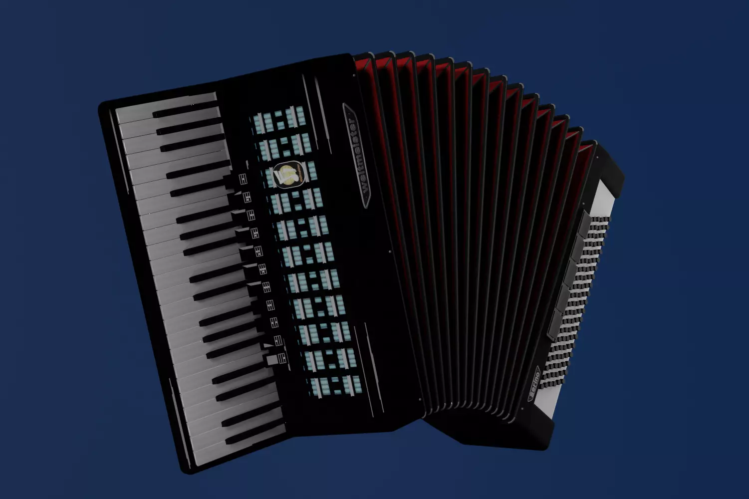 Model accordion harmonica Open 3D model