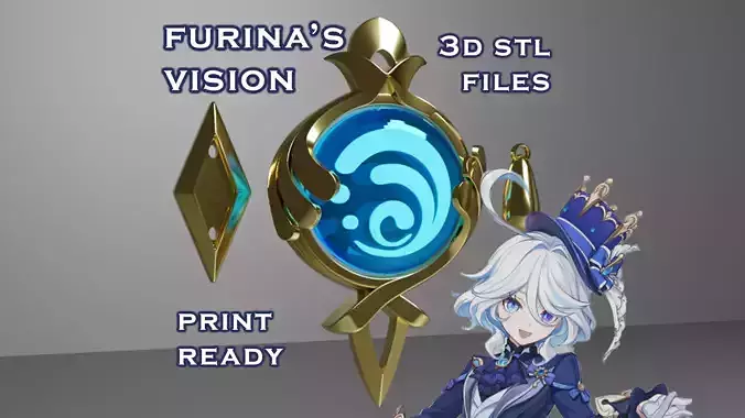 Furina Vision Set -- Genshin Impact Cosplay -- 3D Print Ready 3D print model