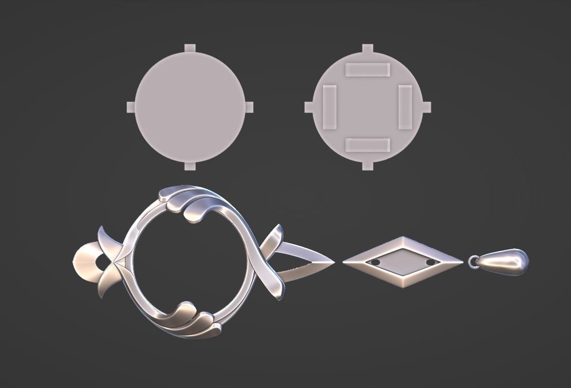 Furina Vision Set -- Genshin Impact Cosplay -- 3D Print Ready 3D print model_12