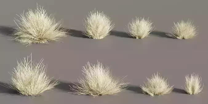 Lowpoly wild dry grass collection vol 160-Blender Low-poly 3D model