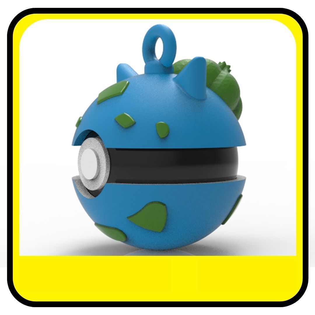 POKEMON CHRISTMAS ORNAMENTS - POKEBALLS - BULBASAURS 3D print model_1