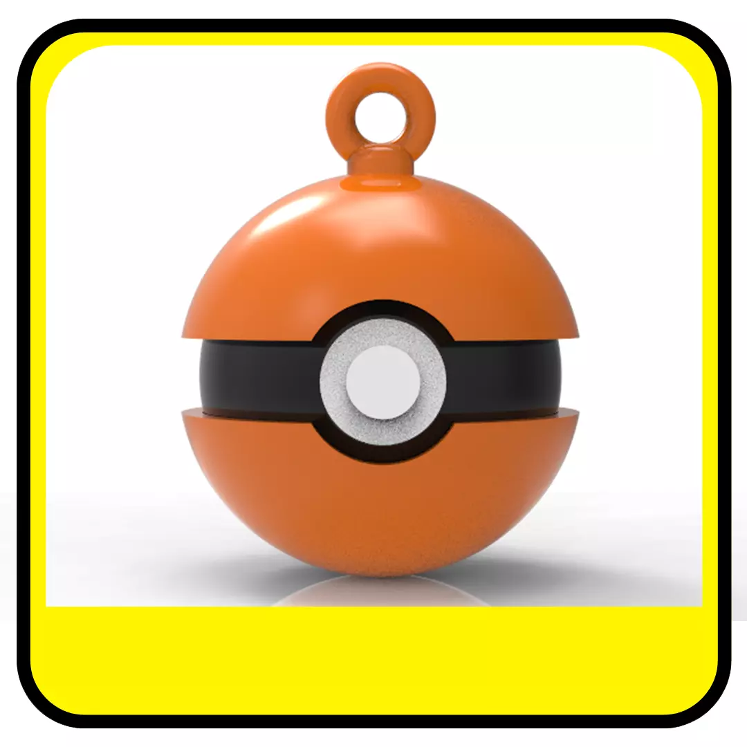 POKEMON CHRISTMAS ORNAMENTS - POKEBALLS - CHARMANDER 3D print model_0