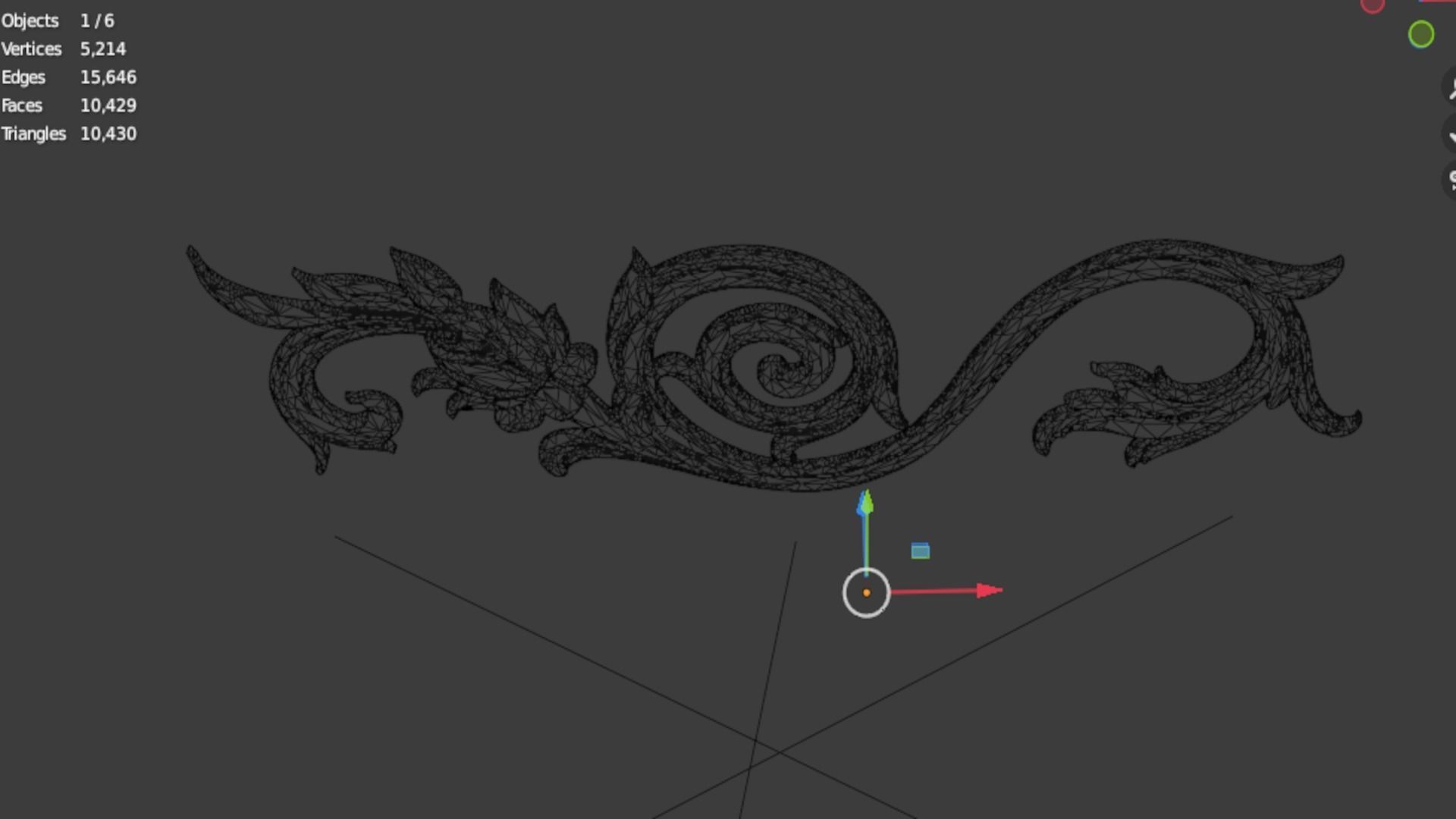 Classic carved decor ornament 405 3D model_5