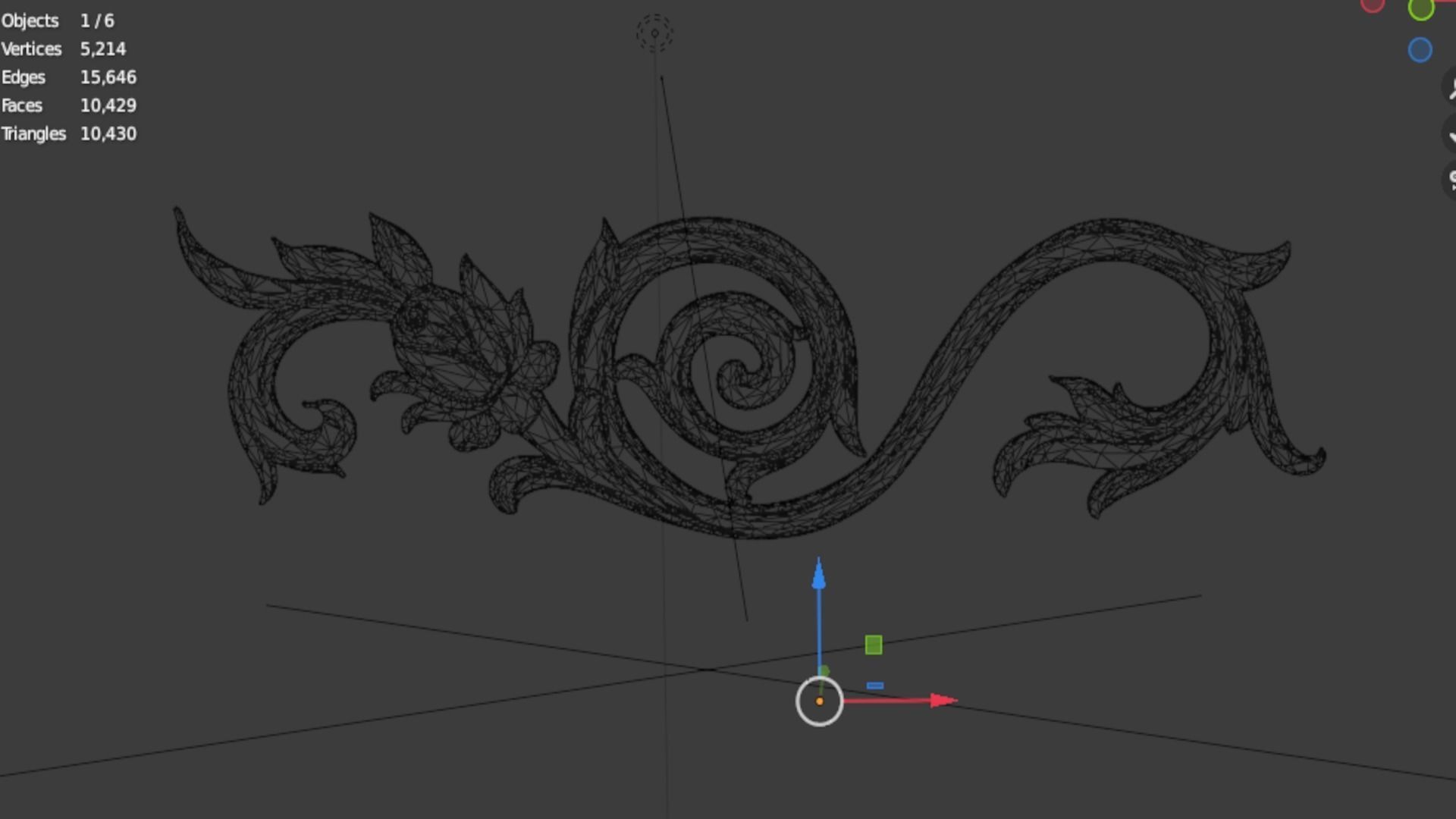 Classic carved decor ornament 405 3D model_6