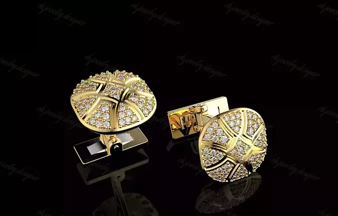 Gold N1099 Diamond Cufflinks