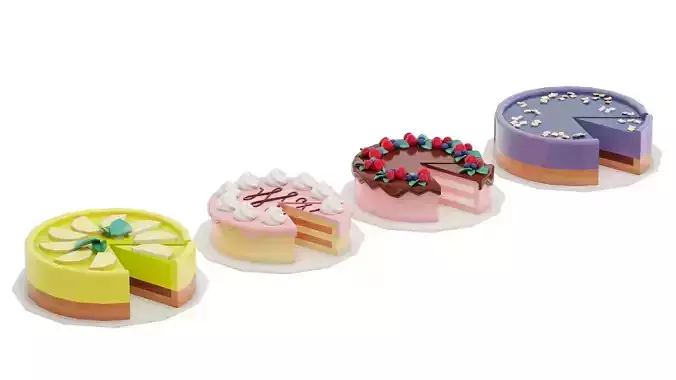 Lowpoly Desserts Cakes