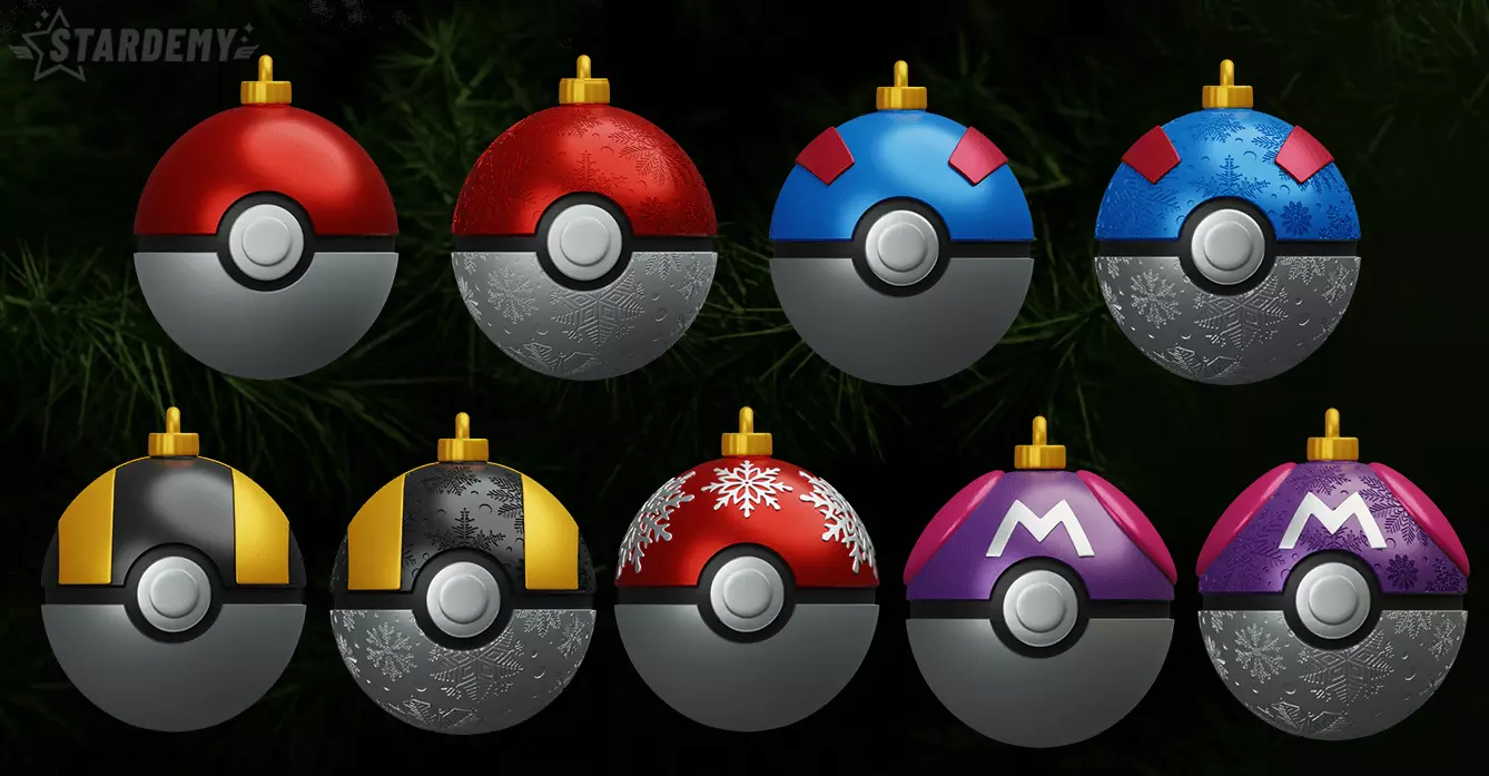 Pokeball Christmas Ornaments Pokemon 3D print model_0
