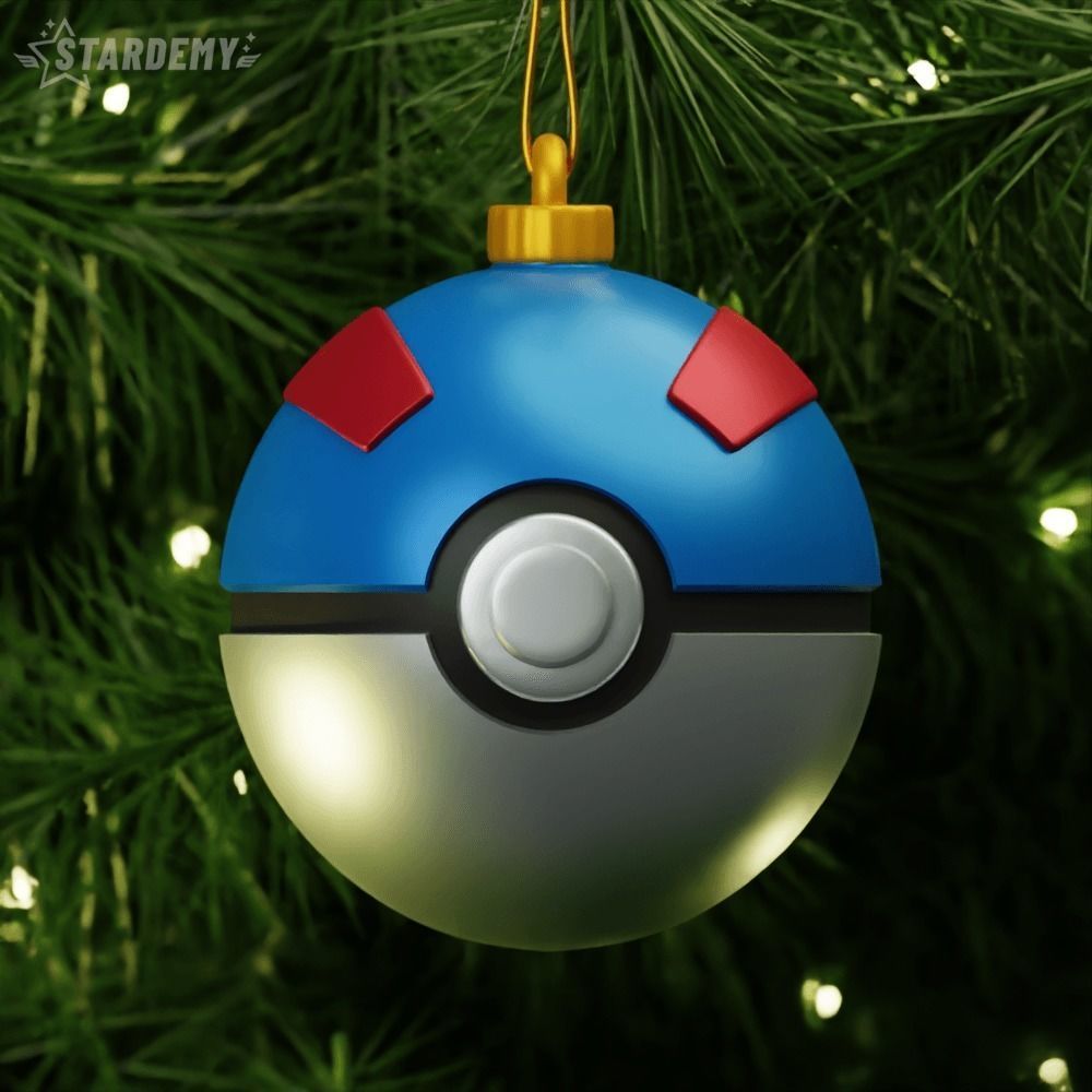 Pokeball Christmas Ornaments Pokemon 3D print model_6