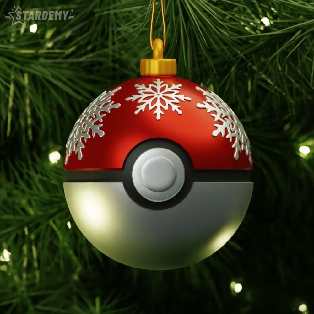 Pokeball Christmas Ornaments Pokemon 3D print model_3