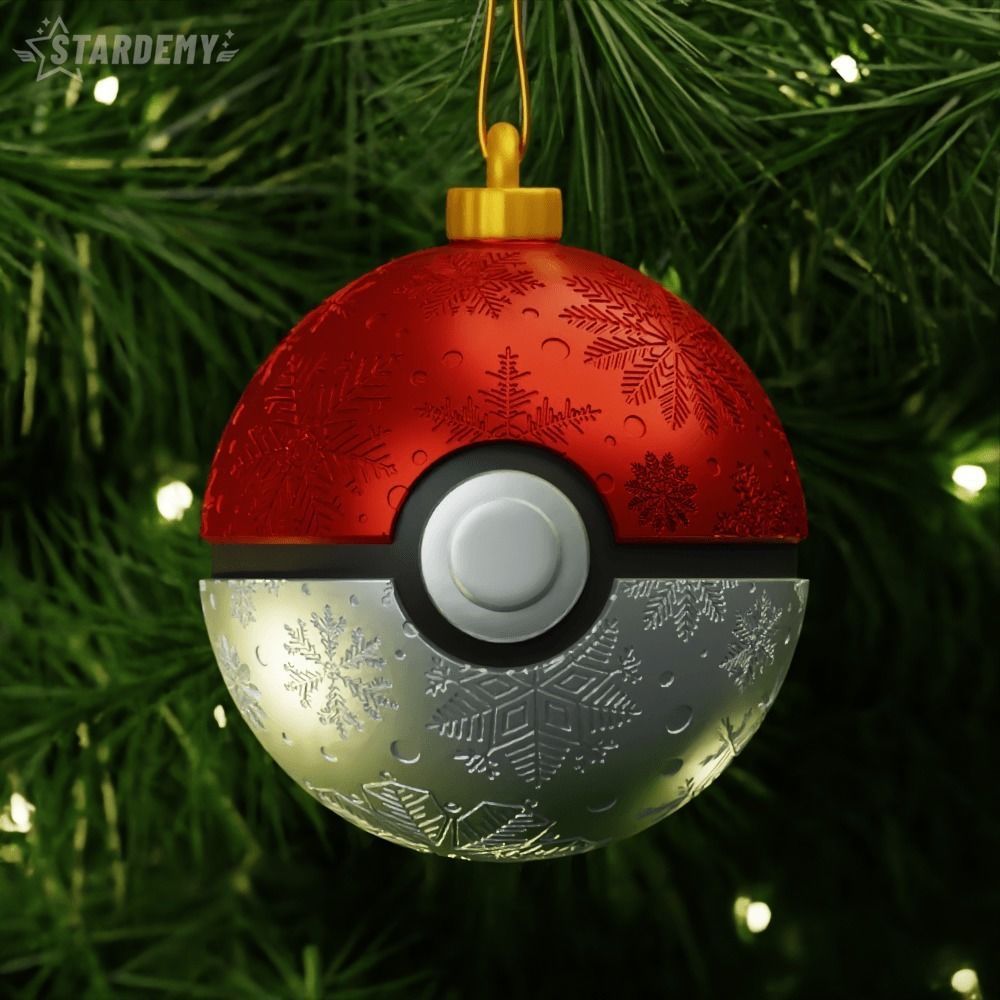 Pokeball Christmas Ornaments Pokemon 3D print model_2