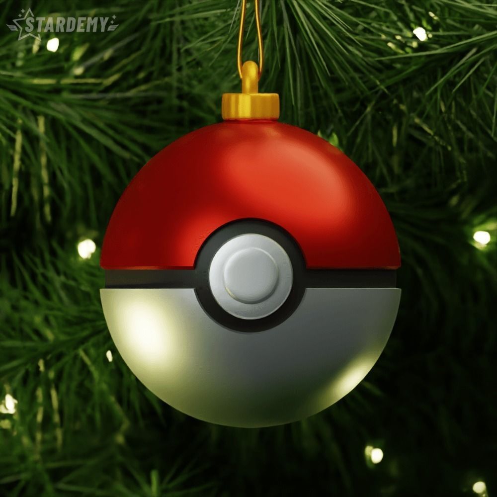 Pokeball Christmas Ornaments Pokemon 3D print model_1