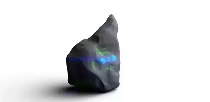Stylized Fantasy Rock Glowing Runes